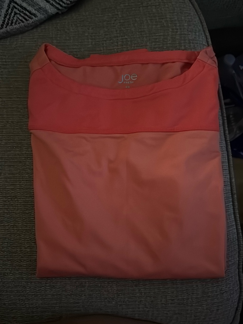 Joe Fresh Coral-Peach Boatneck Top